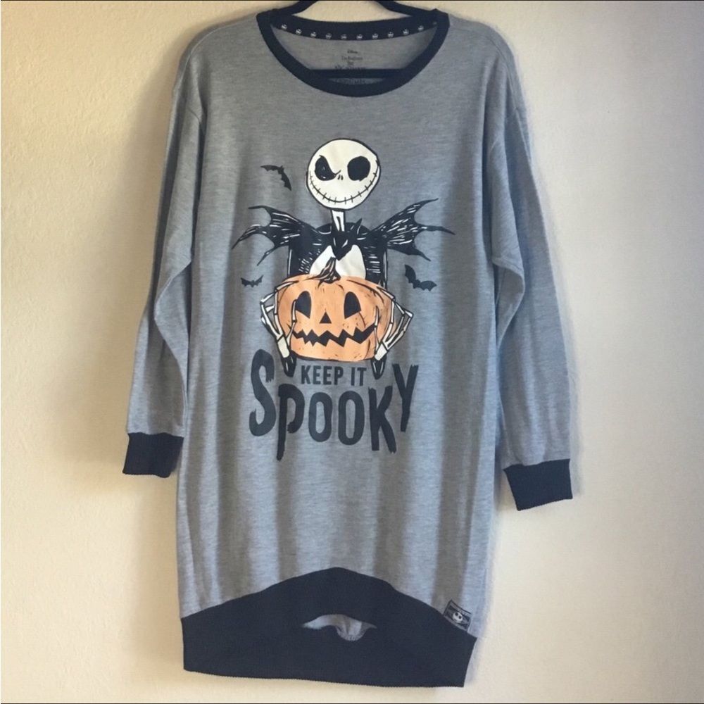 Disney Nightmare Before Christmas long tunic sweater “Keep it Spooky” scene S